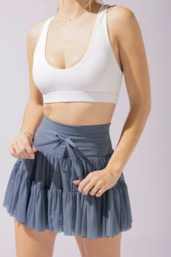 Pirouette Tiered Skort - Blue Mist 12 Pirouette Tiered Skort - Blue Mist -Popflex Clothing Shop 17 OPF4634 Edit