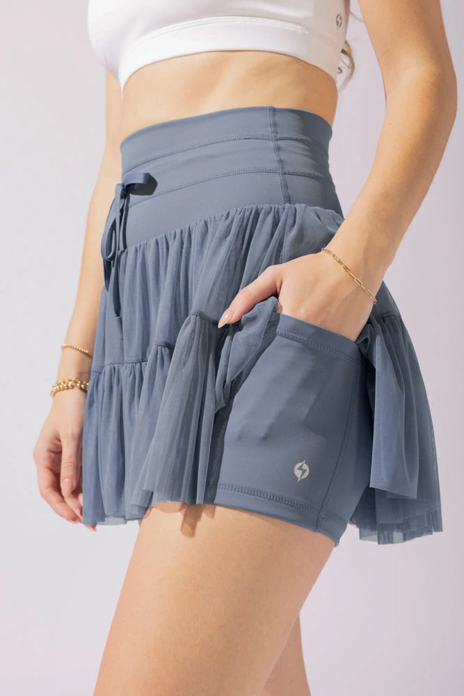 Pirouette Tiered Skort - Blue Mist 4 Pirouette Tiered Skort - Blue Mist - Image 4