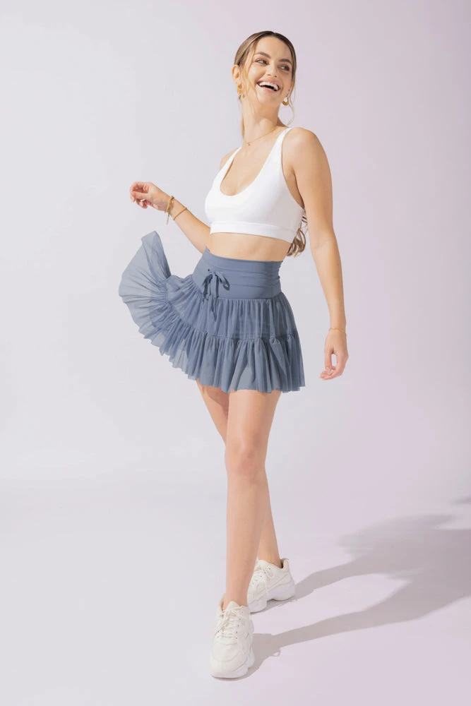Pirouette Tiered Skort - Blue Mist 2 Pirouette Tiered Skort - Blue Mist - Image 2
