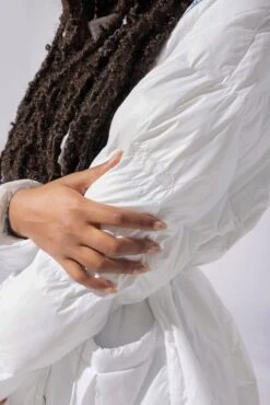 Pearl Peplum Puffer Jacket - White -Popflex Clothing Shop 3 OPF0048