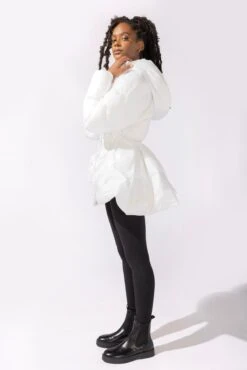 Pearl Peplum Puffer Jacket - White -Popflex Clothing Shop 31 OPF0215