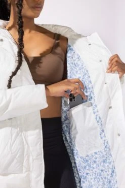 Pearl Peplum Puffer Jacket - White -Popflex Clothing Shop 40 OPF0257