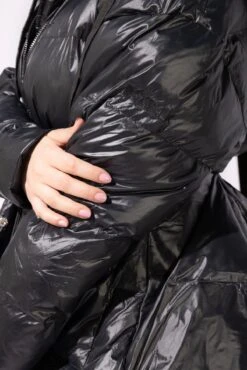 Pearl Peplum Puffer Jacket - Black -Popflex Clothing Shop 52 OPF0327