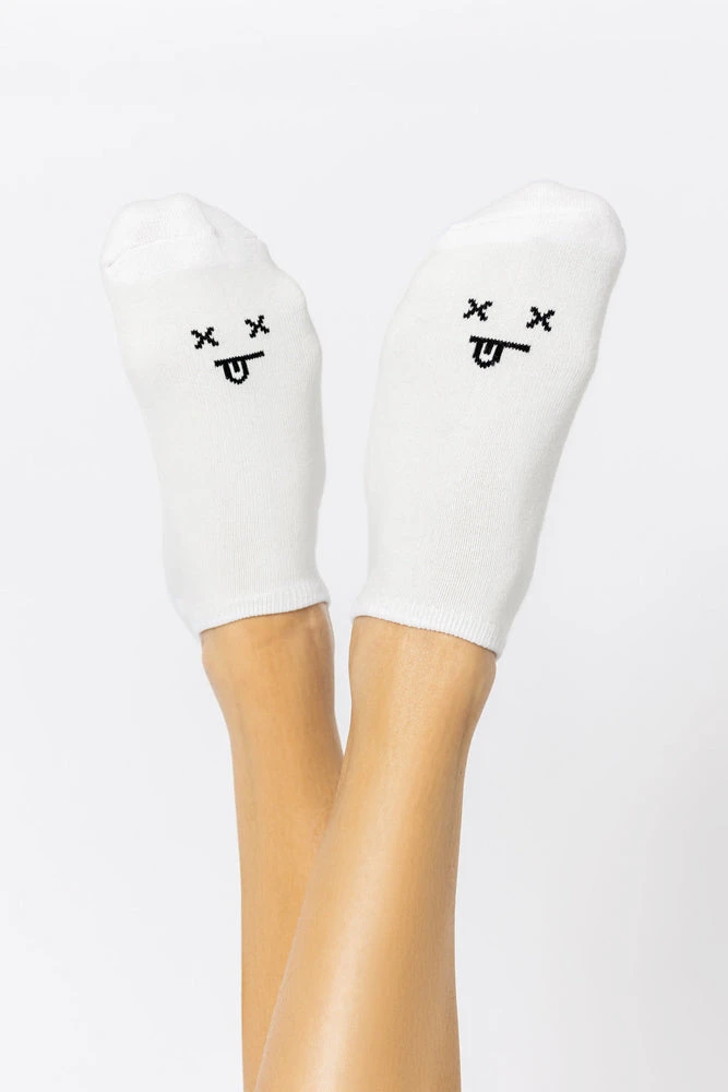 Dead Face Low Rise Socks - White 2 Dead Face Low Rise Socks - White - Image 2