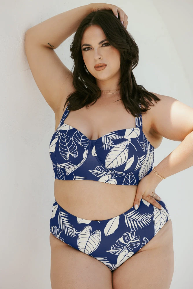 Boardwalk Bombshell Bikini Top - Blue Palm 1 Boardwalk Bombshell Bikini Top - Blue Palm