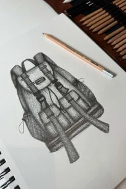 Athena Backpack - Black -Popflex Clothing Shop AthenaBackpackSketchPopflex