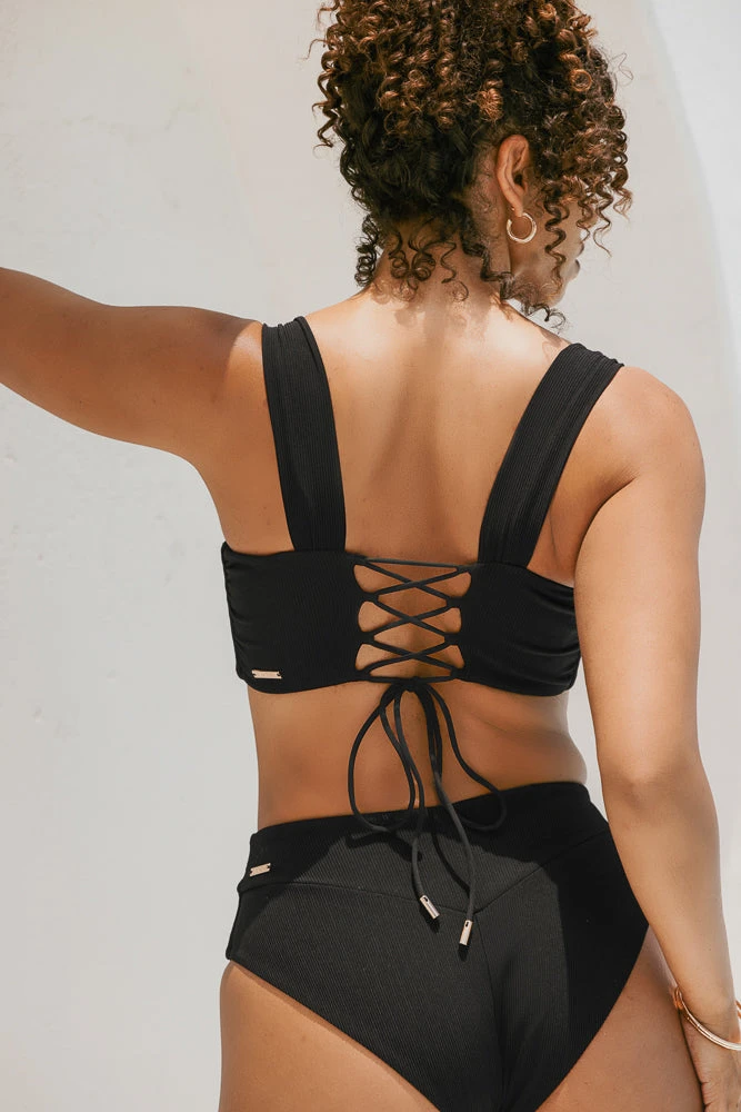 Boardwalk Bombshell Bikini Top - Black Rib 6 Boardwalk Bombshell Bikini Top - Black Rib - Image 6