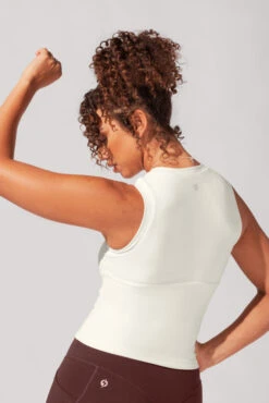 Peekaboo Crew Tank - Coconut Cream -Popflex Clothing Shop AysiaOutfit8 38618 Edit