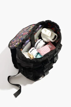 Athena Backpack - Black -Popflex Clothing Shop BF PF Black Backpack Inside Full