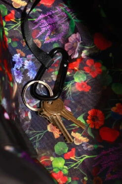 Delilah Duffle - Black 17 Delilah Duffle - Black -Popflex Clothing Shop BF PF Black Duffle Bag Keychain Detail