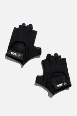 Luxe Mesh Training Gloves - Black Dot -Popflex Clothing Shop BF PF Black PokaDot Mesh Glove Top