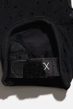 Luxe Mesh Training Gloves - Black Dot -Popflex Clothing Shop BF PF Black PokaDot Mesh Gloves Velcro Detail