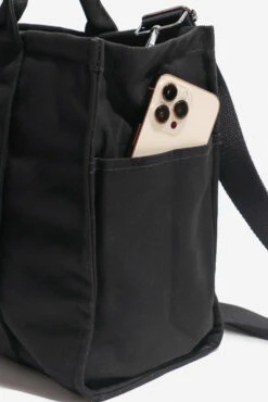 Sloane Tote - Black 19 Sloane Tote - Black -Popflex Clothing Shop BF PF Black Totebag Phone Pocket Side 967ed3f0 0308 42fb b11e 068b70308e24