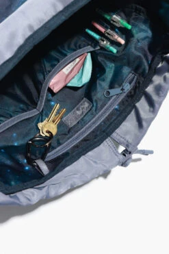 Athena Backpack - Blue Mist -Popflex Clothing Shop BF PF BlueMist Backpack Inside Zipper Keychain
