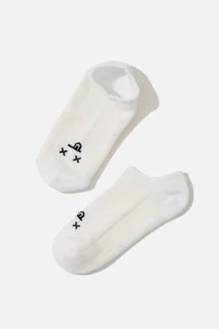 Dead Face Low Rise Socks - White 9 Dead Face Low Rise Socks - White -Popflex Clothing Shop BF PF Emo Ankle Socks Ivory Edit