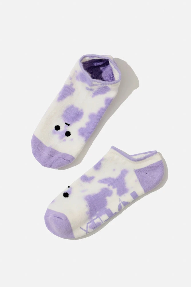 Meh Face Low Rise Socks - Purple Tie Dye 2 Meh Face Low Rise Socks - Purple Tie Dye - Image 2