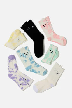 Happy Cry Face Mid-Calf Gym Socks - Black -Popflex Clothing Shop BF PF Emo MidRise Socks Group02 a5739f9b 2c0d 420b a731 9104217bc257