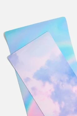 Super Wide 32” Vegan Suede Yoga Mat - Holographic 12 Super Wide 32” Vegan Suede Yoga Mat - Holographic -Popflex Clothing Shop BF PF Holographic YogaMat Layered