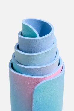 Super Wide 32” Vegan Suede Yoga Mat - Holographic 16 Super Wide 32” Vegan Suede Yoga Mat - Holographic -Popflex Clothing Shop BF PF Holographic YogaMat Standing Detail