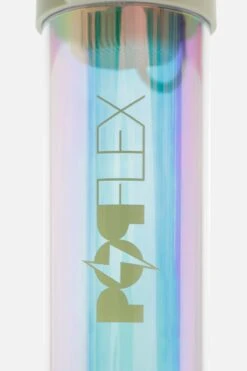 Iridescent Shaker Bottle - Light Green 16 Iridescent Shaker Bottle - Light Green -Popflex Clothing Shop BF PF Iridescent Protein Bottle Green Logo Detail