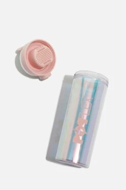 Iridescent Shaker Bottle - Pink 11 Iridescent Shaker Bottle - Pink -Popflex Clothing Shop BF PF Iridescent Protein Bottle Pink Lid Bottle Back