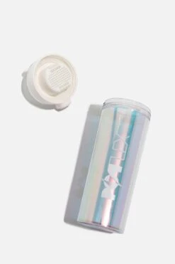 Iridescent Shaker Bottle - Cream 11 Iridescent Shaker Bottle - Cream -Popflex Clothing Shop BF PF Iridescent Protein Bottle White Lid Bottle Back