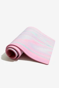 CloudCushion Vegan Suede Yoga Mat - Prismatic 0.5” Thick 9 CloudCushion Vegan Suede Yoga Mat - Prismatic 0.5” Thick -Popflex Clothing Shop BF PF Pink Prisma Thick YogaMat Half Rolled