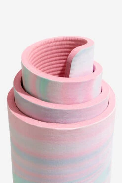 CloudCushion Vegan Suede Yoga Mat - Prismatic 0.5” Thick 13 CloudCushion Vegan Suede Yoga Mat - Prismatic 0.5” Thick -Popflex Clothing Shop BF PF Pink Prisma Thick YogaMat Standinf Detail