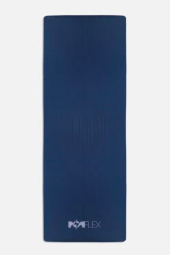 CloudCushion Vegan Suede Yoga Mat - Blue Jungle 0.5” Thick -Popflex Clothing Shop BF PF Thick Yoga Mat Blue Jungle Flat Back Edit 1