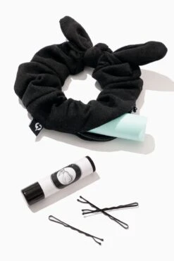 Secret Scrunchie With Bow -Popflex Clothing Shop BeFulfilled Popflex Hair Scrunchie Black Unzipped
