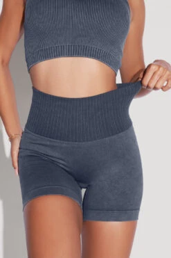 Supersculpt™ Seamless Midi Shorts - Vintage Indigo -Popflex Clothing Shop BeMySweetheartCropTop SSShorts vintageindigo 1823 Edit