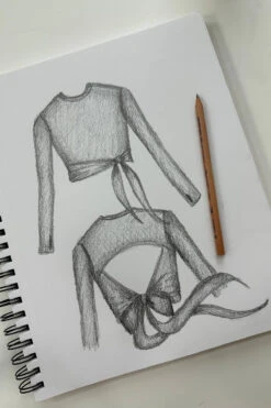 Bow Back Long Sleeve - Heather Grey -Popflex Clothing Shop BowBackLongSleevesketchpopflex 1 749d3828 4f98 4a0e 81b8 1baaedfe0c80