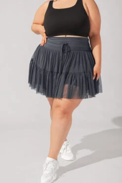 Pirouette Tiered Skort - Smoky Grey -Popflex Clothing Shop BrookeOutfit3 38046 Edit