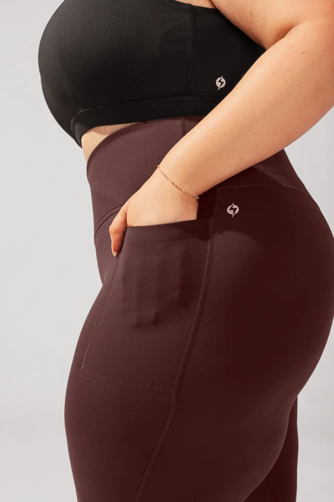 Crisscross Hourglass® Flared Leggings With Pockets - French Roast 5 Crisscross Hourglass® Flared Leggings With Pockets - French Roast - Image 5