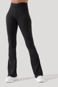 Crisscross Hourglass® Flared Leggings With Pockets - Black -Popflex Clothing Shop CCHG Flare C1030 2185 2