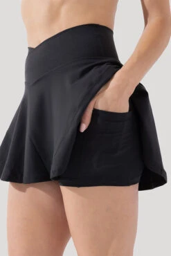 Crisscross Hourglass® Twirl Skort - Black -Popflex Clothing Shop CCHG Twirl Skort Black 6086 1526