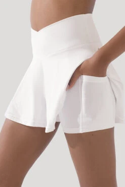 Crisscross Hourglass® Twirl Skort - White -Popflex Clothing Shop CCHG Twirl Skort White 6086 2429
