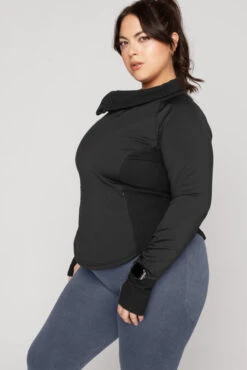 Chasing Pavements Mockneck Pullover - Black -Popflex Clothing Shop ChasingPavementsLongSleeveRunningTop Black B1003 03521 Edit