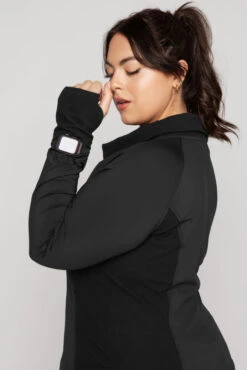 Chasing Pavements Mockneck Pullover - Black -Popflex Clothing Shop ChasingPavementsLongSleeveRunningTop Black B1003 03535 Edit