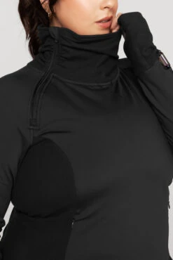 Chasing Pavements Mockneck Pullover - Black -Popflex Clothing Shop ChasingPavementsLongSleeveRunningTop Black B1003 03581 Edit