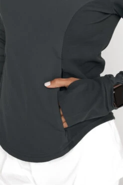 Chasing Pavements Mockneck Pullover - Raincloud -Popflex Clothing Shop ChasingPavementsLongSleeveRunningTop CityGrey B1003 03299 Edit