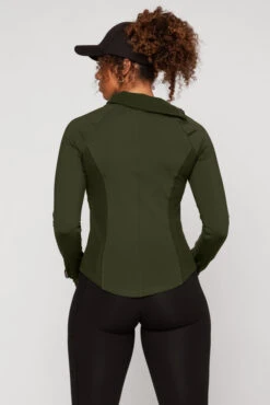 Chasing Pavements Mockneck Pullover - Evergreen -Popflex Clothing Shop ChasingPavementsLongSleeveRunningTop Evergreen B1003 03430 Edit