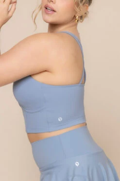 Cleo Corset Crop Bralette - Blue Storm -Popflex Clothing Shop Cleo Crop Bralette A1003 Supersculpt Twirl Skort Blue Storm H1005 03234