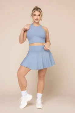 Twirl Skort - Blue Storm -Popflex Clothing Shop CleoCropBralette A1003 SupersculptTwirlSkort BlueStorm H1005 03196