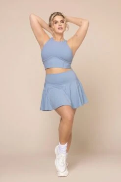 Cleo Corset Crop Bralette - Blue Storm -Popflex Clothing Shop CleoCropBralette A1003 SupersculptTwirlSkort BlueStorm H1005 03209