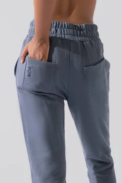 Cloud Rollover Sweatpant - Denim Blue -Popflex Clothing Shop Cloud Sweatpants Denim Blue 3033 0076