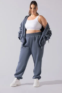 Cloud Rollover Sweatpant - Denim Blue -Popflex Clothing Shop Cloud Sweatpants Denim Blue 3033 0084