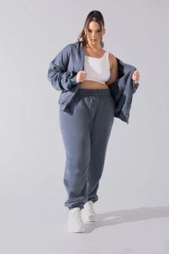 Cloud Rollover Sweatpant - Denim Blue -Popflex Clothing Shop Cloud Sweatpants Denim Blue 3033 0087