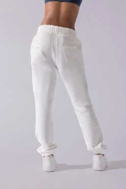 Cloud Rollover Sweatpant - White -Popflex Clothing Shop Cloud Sweatpants White 3033 0070