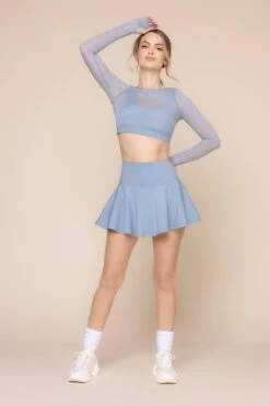 Twirl Skort - Blue Storm -Popflex Clothing Shop CoquetteLongSleeveMeshBra Blue Storm 1032 03819